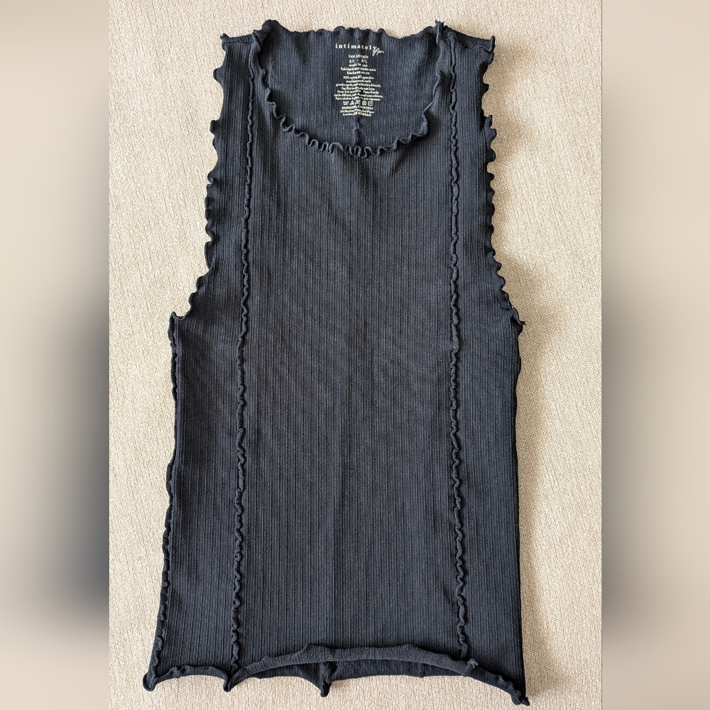 Free People Black Ribbed Tank Top - Picture 3 of 10